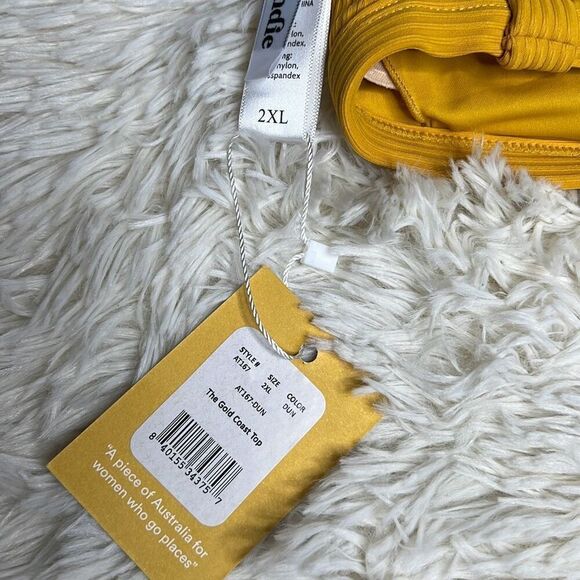 Andie Swim The Gold Coast Swim Top in Dune Yellow NWT 2XL - Picture 4 of 7